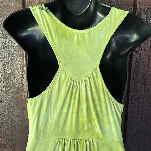 SOLD on EBay-Vintage Y2K One World Sleeveless Slinky Boho Dress V Neck Green M - Picture 7 of 10